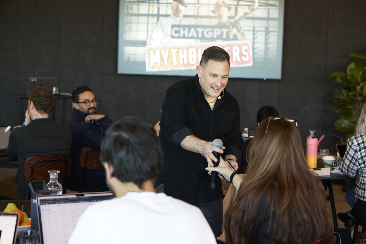 Justin Kabbani delivering an AI Mastery workshop